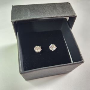 Moissanite Diamond Solitaire Earrings 925 Sterling Silver 1 Carat